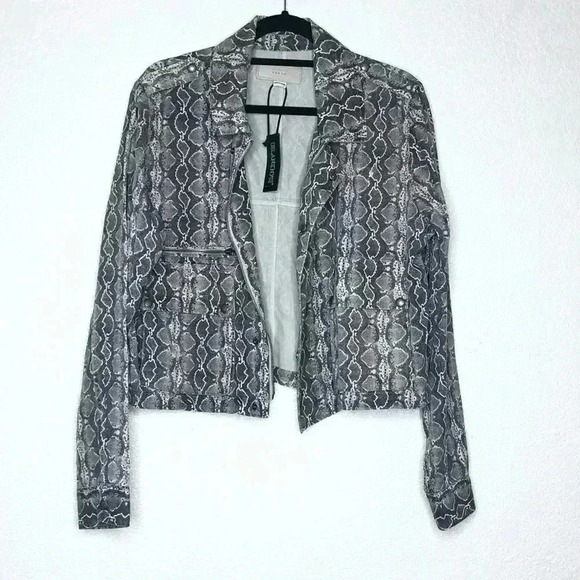 NEW Blank NYC Snake Print Cropped Jacket - Picture 5 of 7